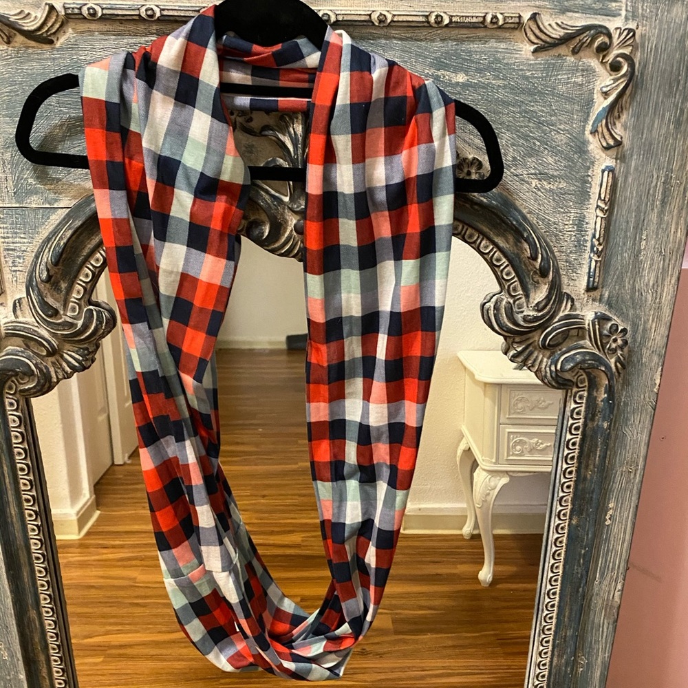 Soft plaid multicolor infinity scarf